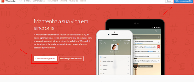 Wunderlist cadastro